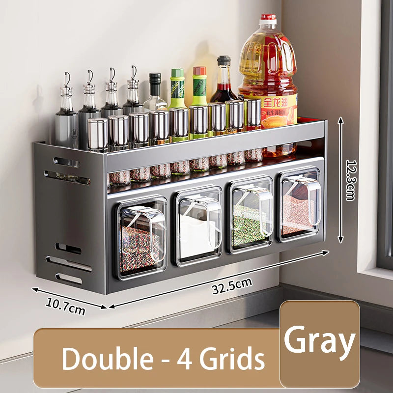 Wall-Mounted Kitchen Spice Rack