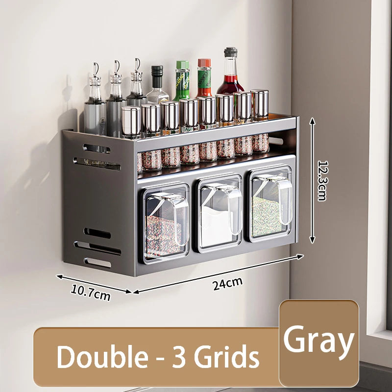 Wall-Mounted Kitchen Spice Rack