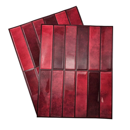 Burgundy 3D Peel & Stick Backsplash Tiles