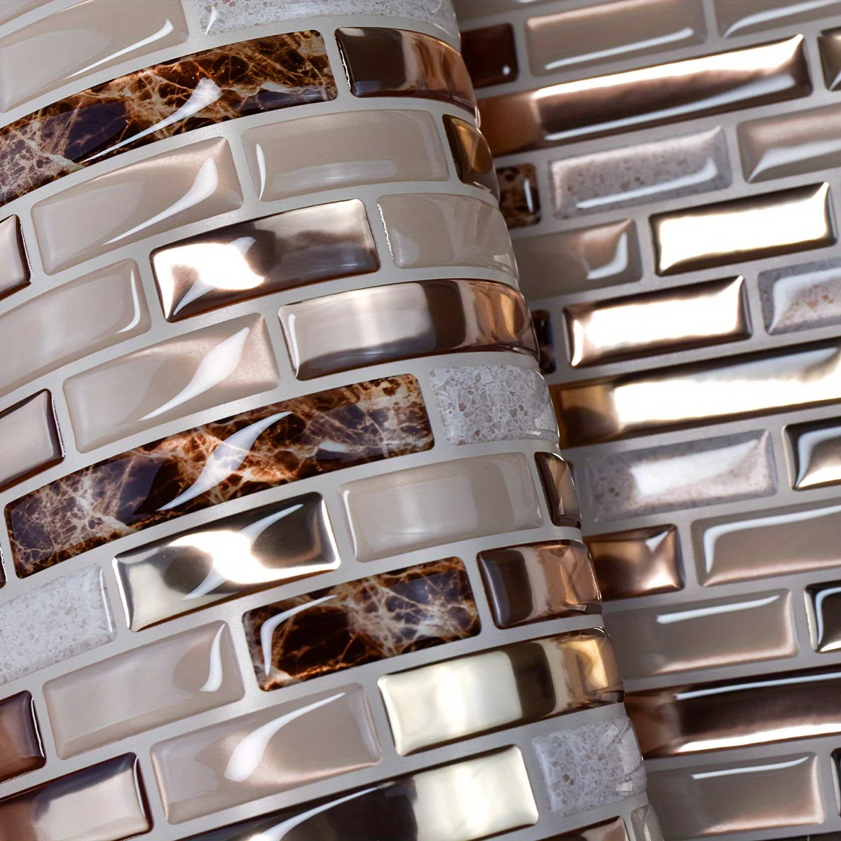 Gold Mosaic Wall Tiles 11.8"x12"