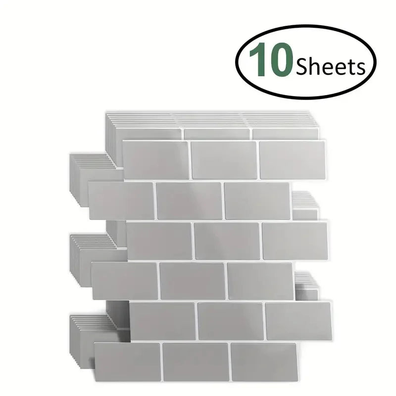 10pcs Peel & Stick 3D Wall Tiles 12"x12"