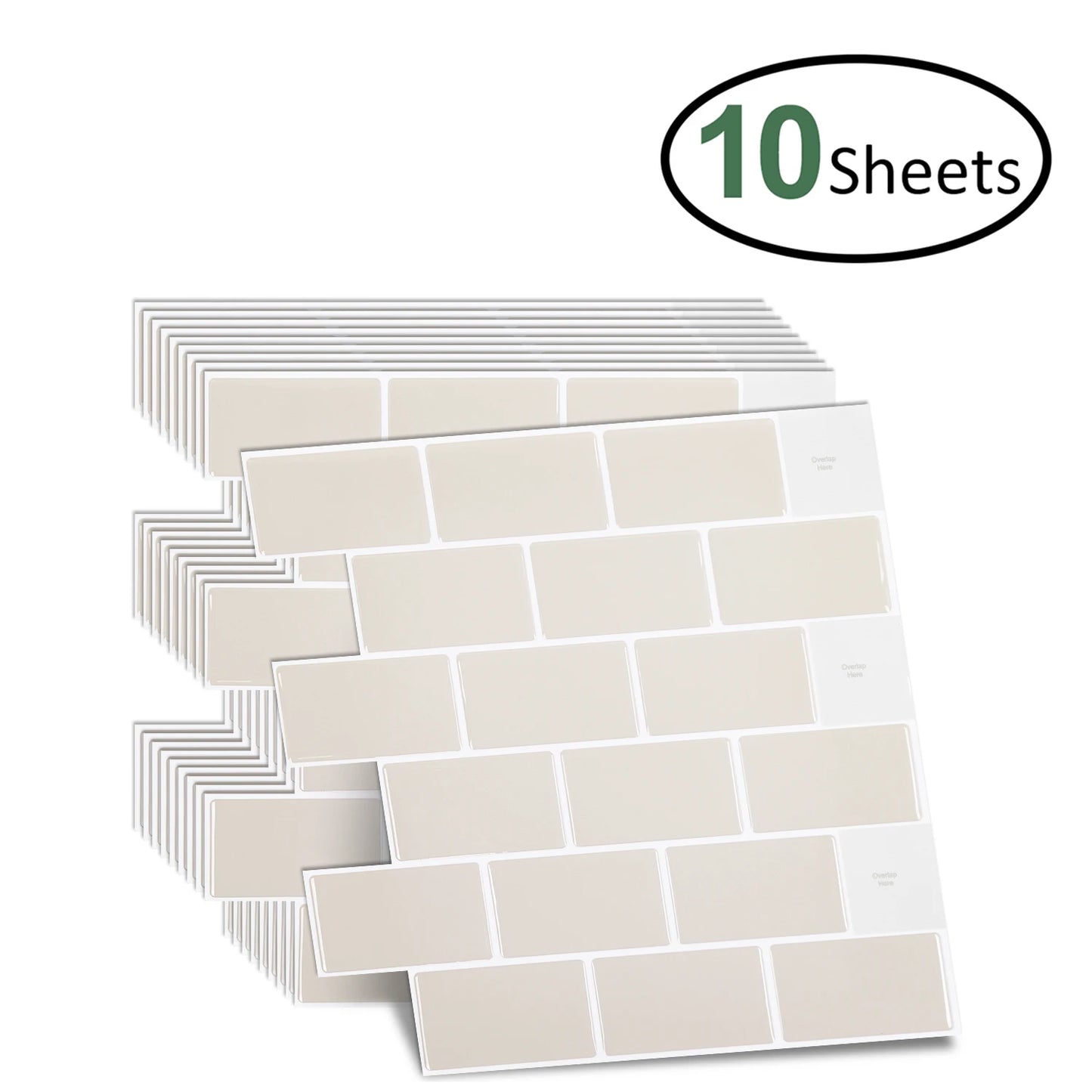 10pcs Peel & Stick Tile Backsplash