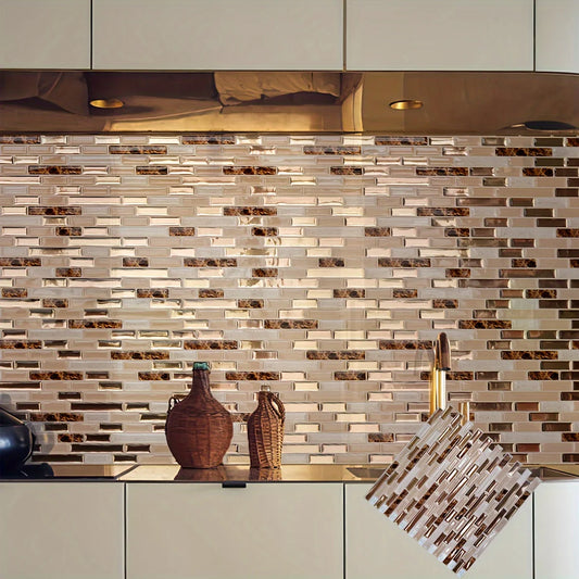 Gold Mosaic Wall Tiles 11.8"x12"
