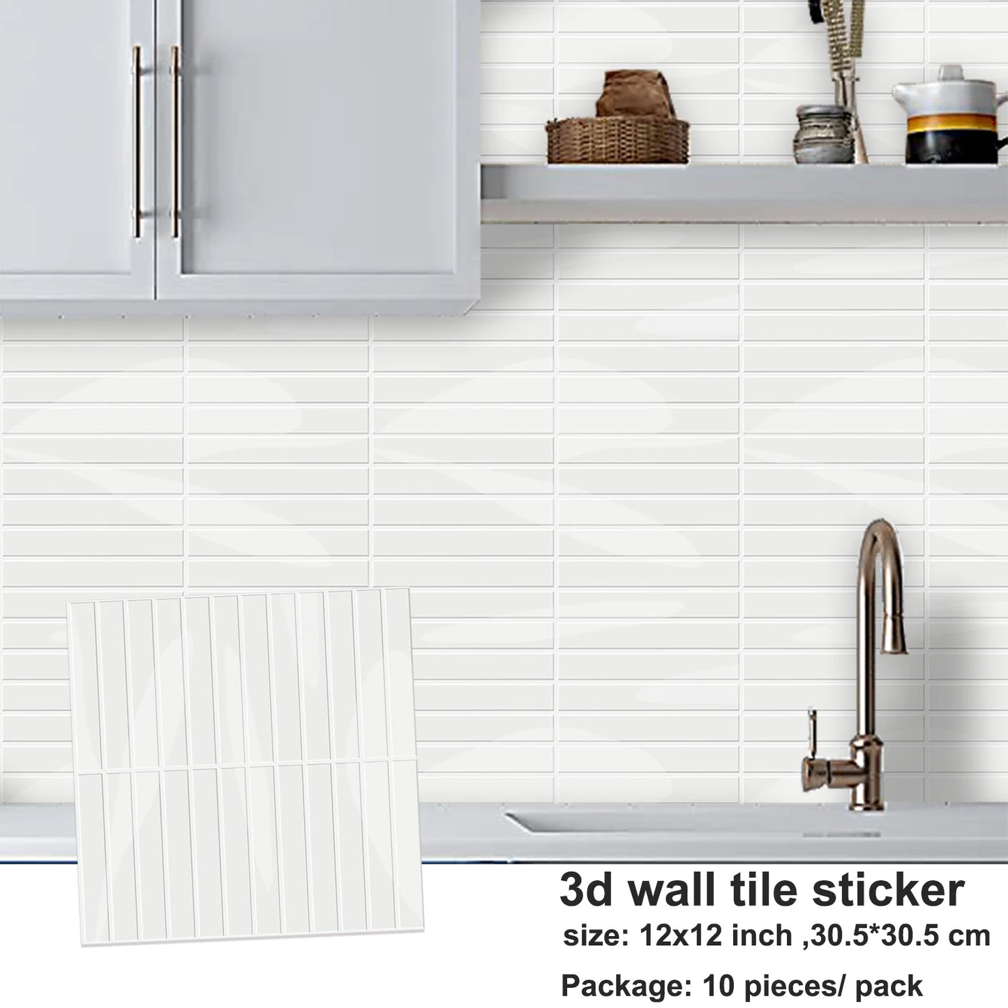 3D DIY Peel & Stick Wall Tiles – 10 Sheets