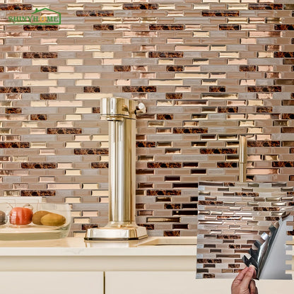 Gold Mosaic Wall Tiles 11.8"x12"