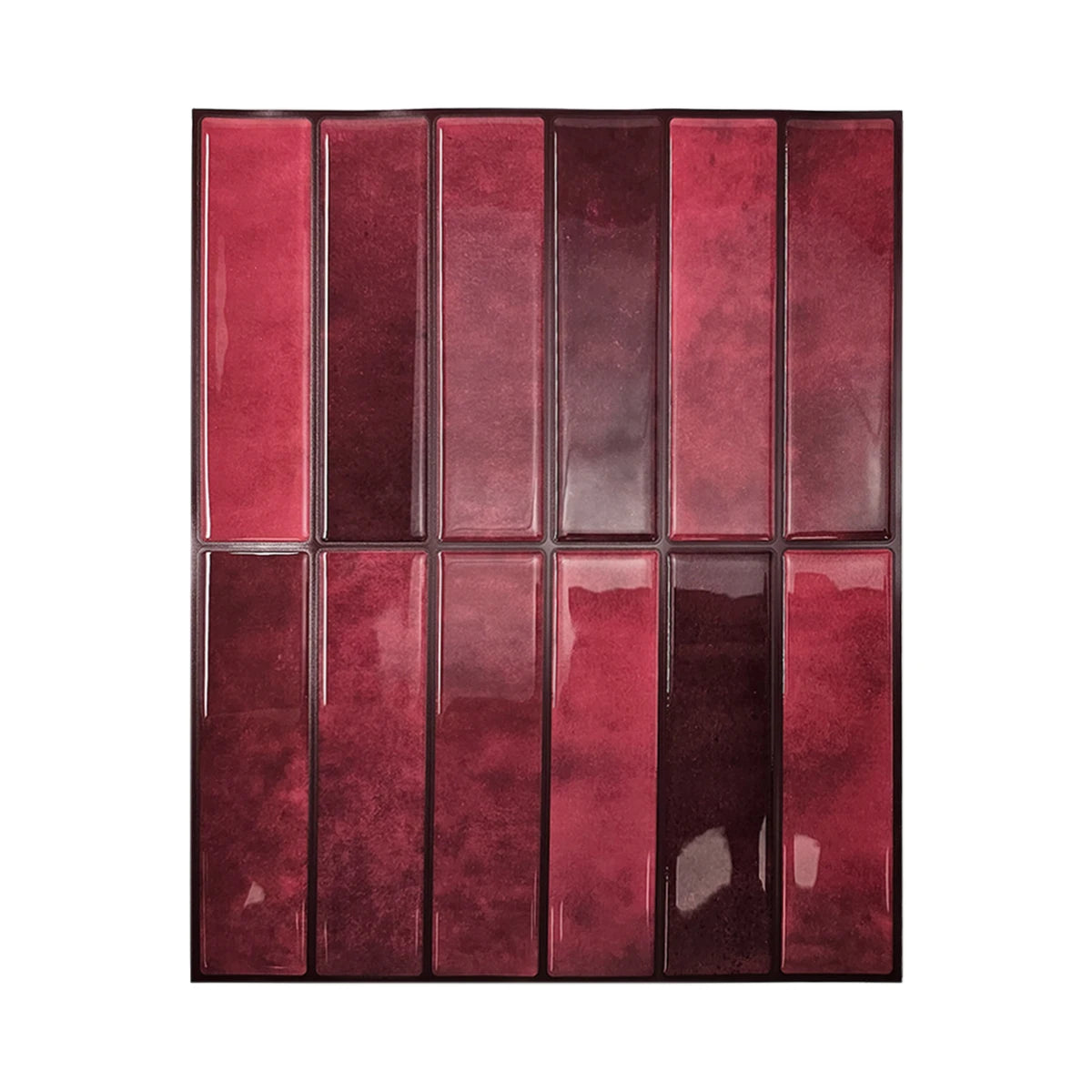 Burgundy 3D Peel & Stick Backsplash Tiles