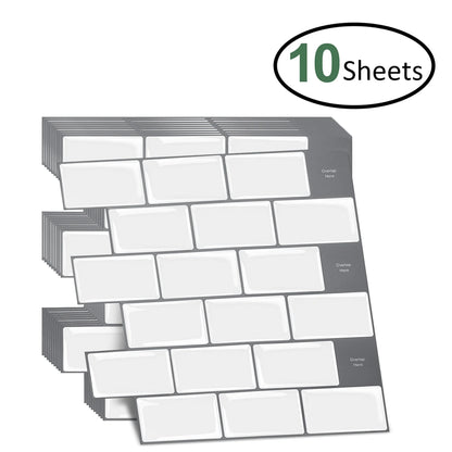 10pcs Peel & Stick Tile Backsplash
