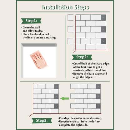 10pcs Peel & Stick Tile Backsplash