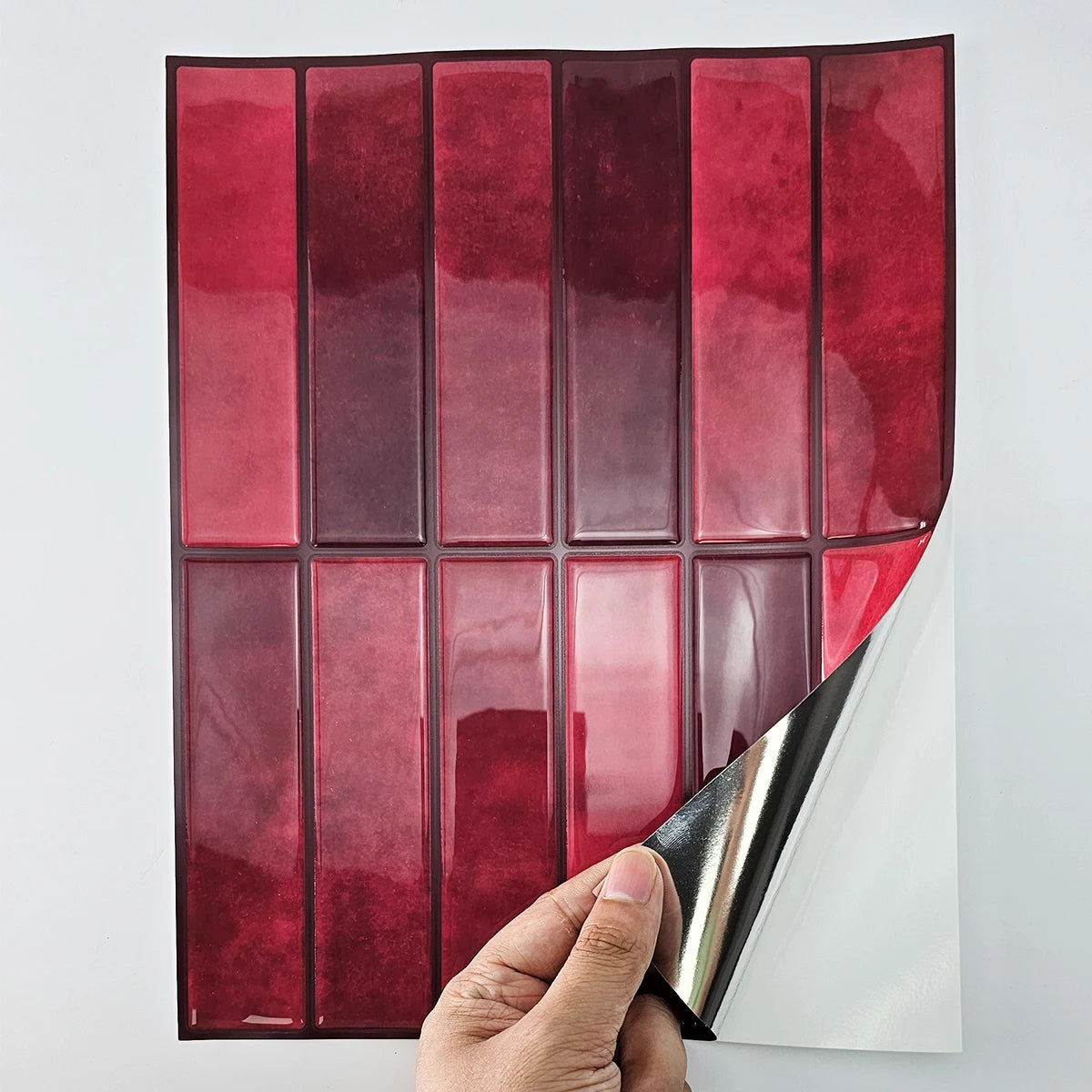 Burgundy 3D Peel & Stick Backsplash Tiles
