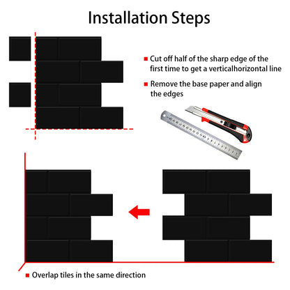 10pcs 3D Peel & Stick Wall Tiles