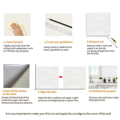 3D DIY Peel & Stick Wall Tiles – 10 Sheets