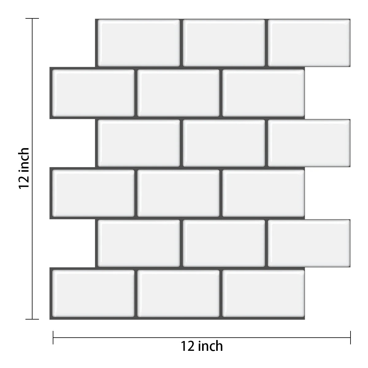 10pcs Peel & Stick 3D Wall Tiles 12"x12"