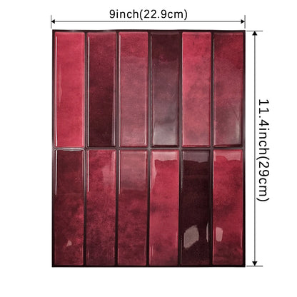 Burgundy 3D Peel & Stick Backsplash Tiles