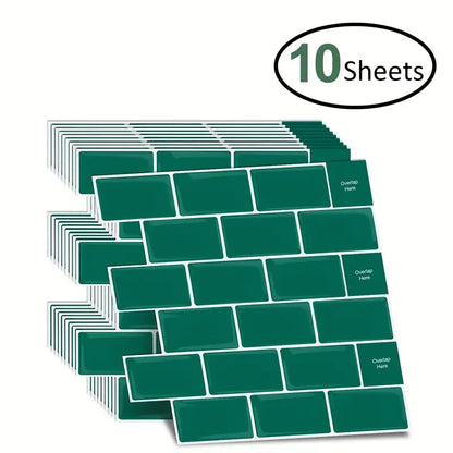 10pcs Peel & Stick Tile Backsplash