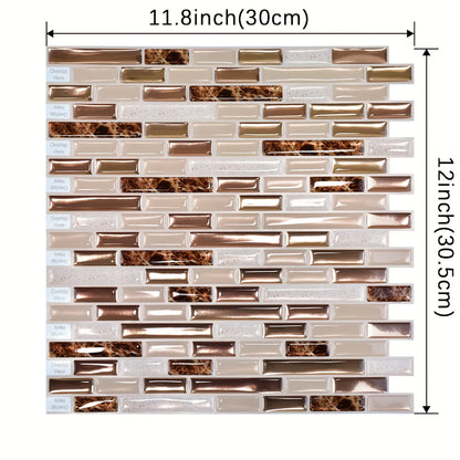 Gold Mosaic Wall Tiles 11.8"x12"