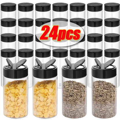 24PCS Transparent Spice Storage Jars