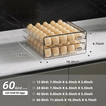60-Egg Stackable Fridge Storage Box
