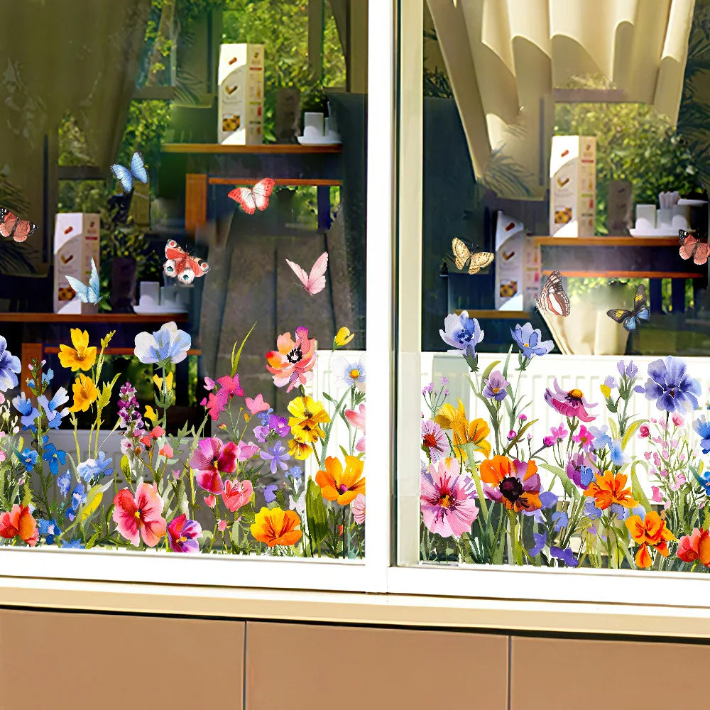 Butterfly Floral Window Decals