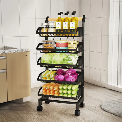 5-Tier Rolling Kitchen Storage Trolley