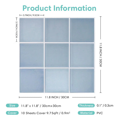 3D Self-Adhesive Wall Tile Stickers – 30x30cm