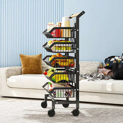 5-Tier Rolling Kitchen Storage Trolley