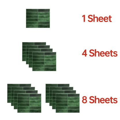 3D Green Mosaic Peel & Stick Wall Panel