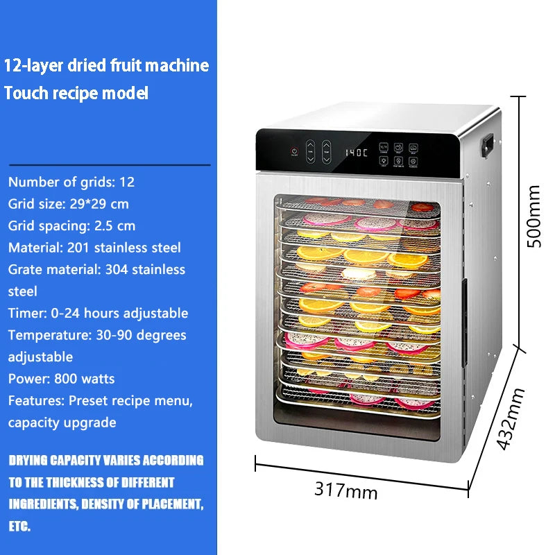 Multi-Tray Food Dehydrator Dryer