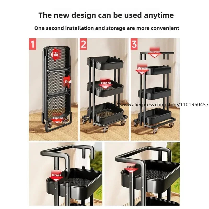 Kitchen Trolley Storage Rack