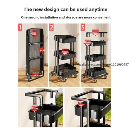 Kitchen Trolley Storage Rack