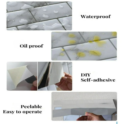 3D Green Mosaic Peel & Stick Wall Panel