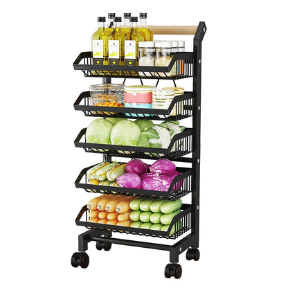 5-Tier Rolling Kitchen Storage Trolley