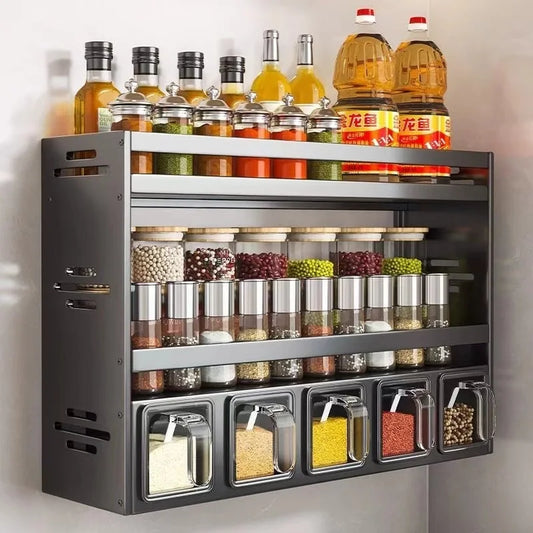Wall-Mounted Kitchen Spice Rack