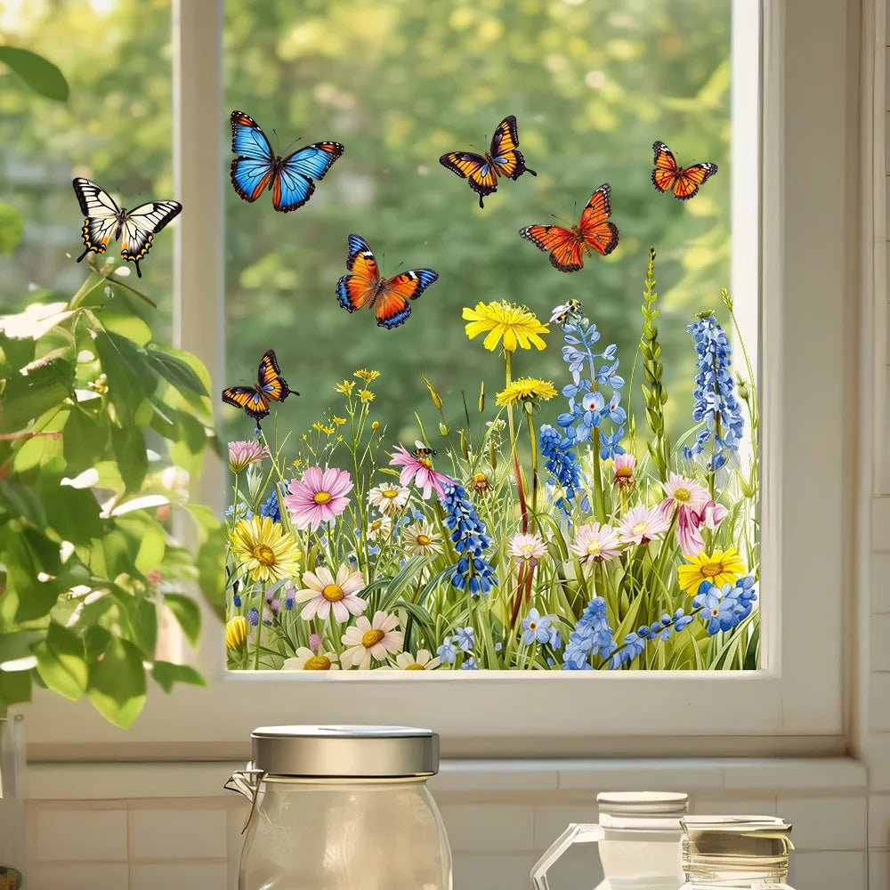 Butterfly Floral Window Decals