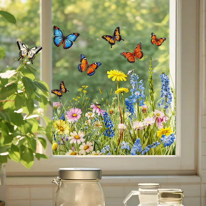 Butterfly Floral Window Decals