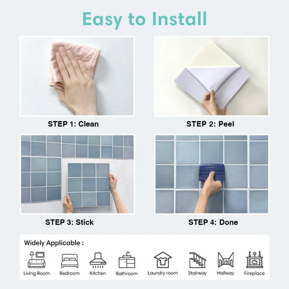3D Self-Adhesive Wall Tile Stickers – 30x30cm