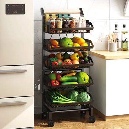 5-Tier Rolling Kitchen Storage Trolley