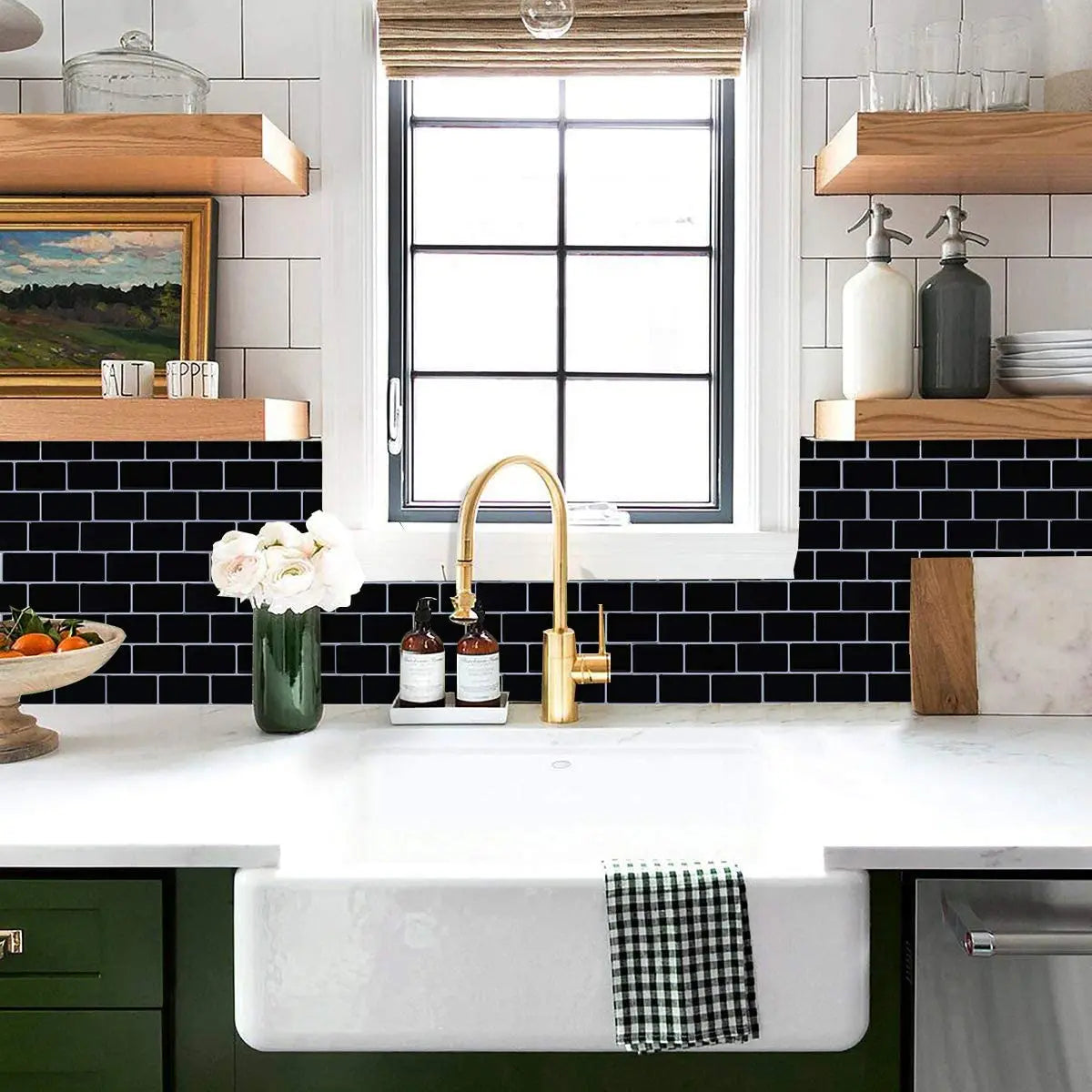 3D Brick Wall Tile Stickers – 5pcs