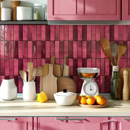 Burgundy 3D Peel & Stick Backsplash Tiles