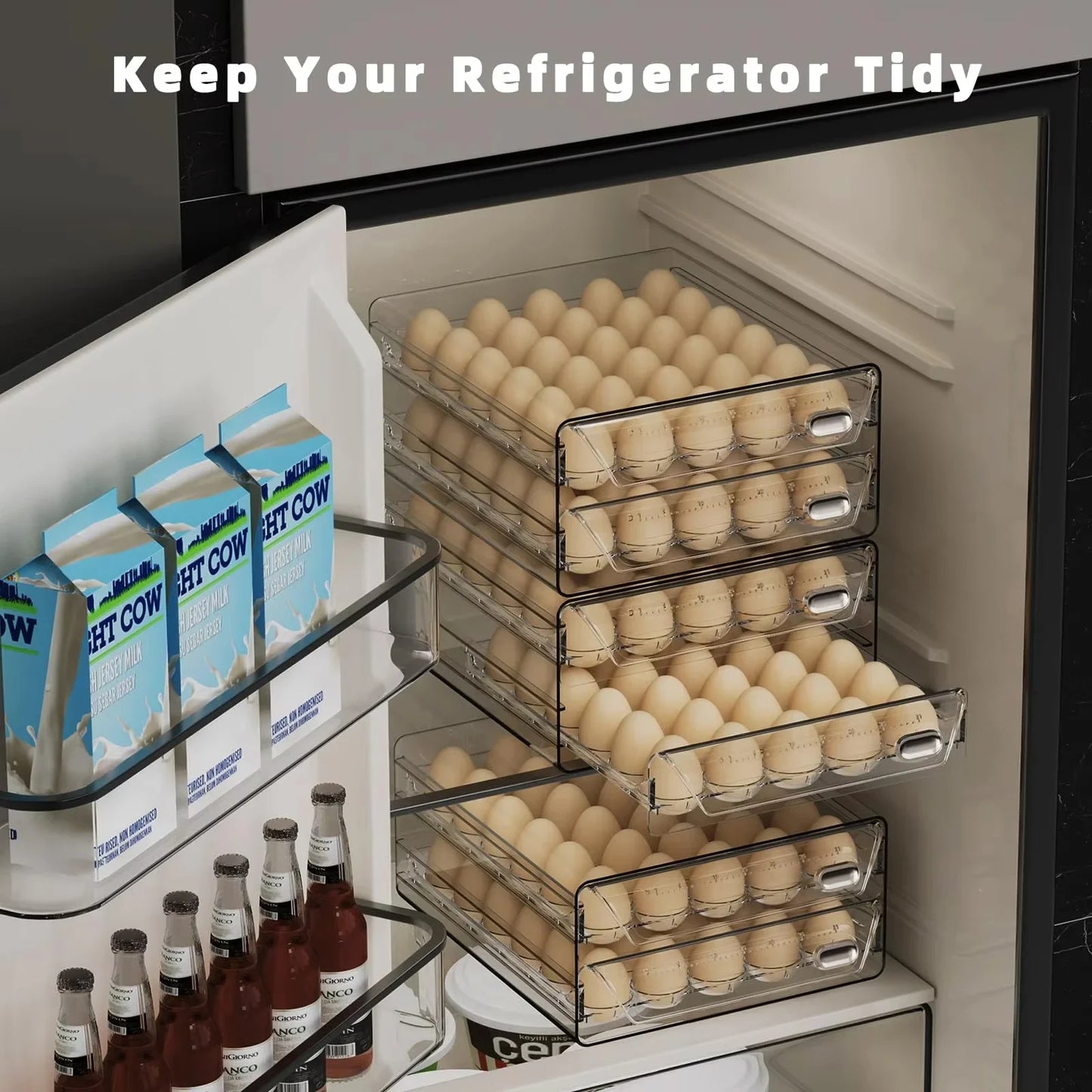 60-Egg Stackable Fridge Storage Box