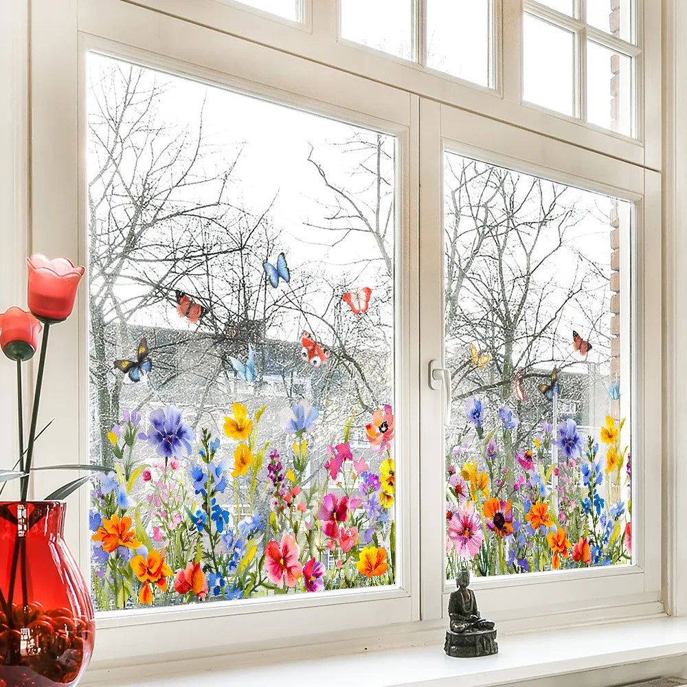 Butterfly Floral Window Decals