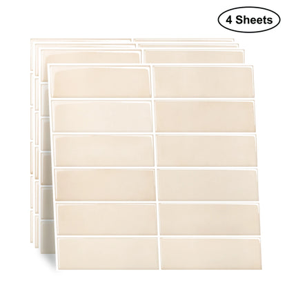 4pcs 3D Self-Adhesive Waterproof Wall Tiles