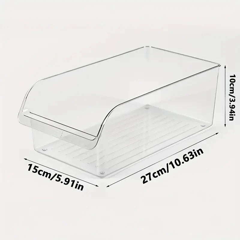 Clear Fridge Can & Bottle Organizer Bin