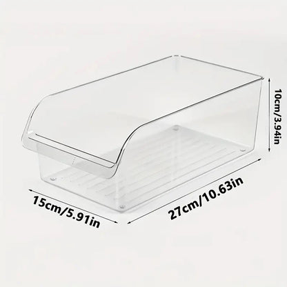 Clear Fridge Can & Bottle Organizer Bin