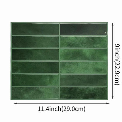 3D Green Mosaic Peel & Stick Wall Panel