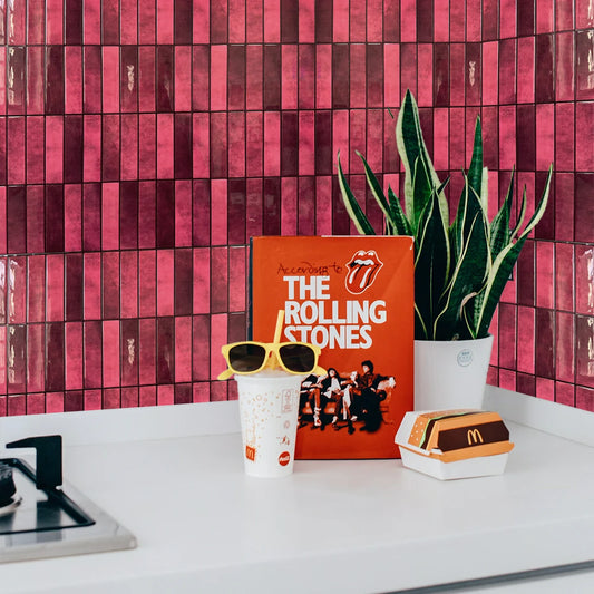 Burgundy 3D Peel & Stick Backsplash Tiles