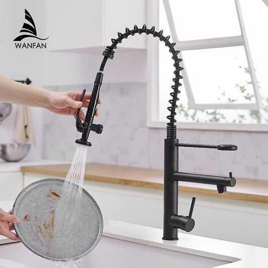 Tall Chrome Pull-Out Kitchen Faucet