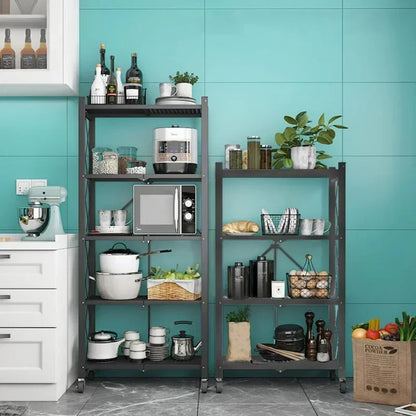Foldable 4-Tier Metal Wire Storage Shelf