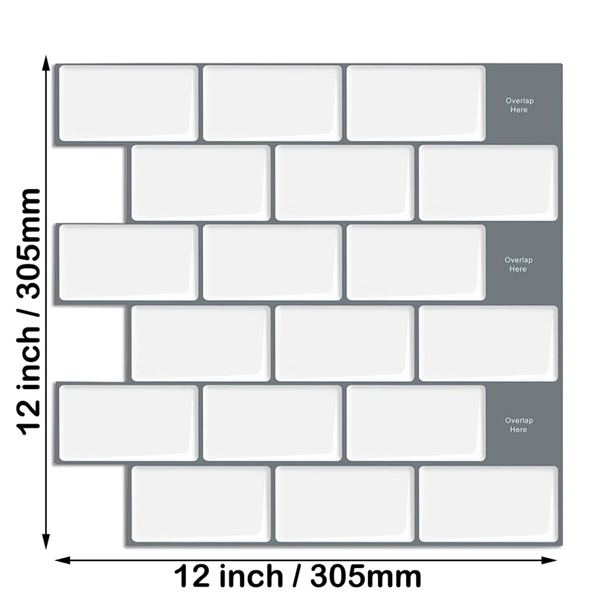 3D Brick Wall Tile Stickers – 5pcs