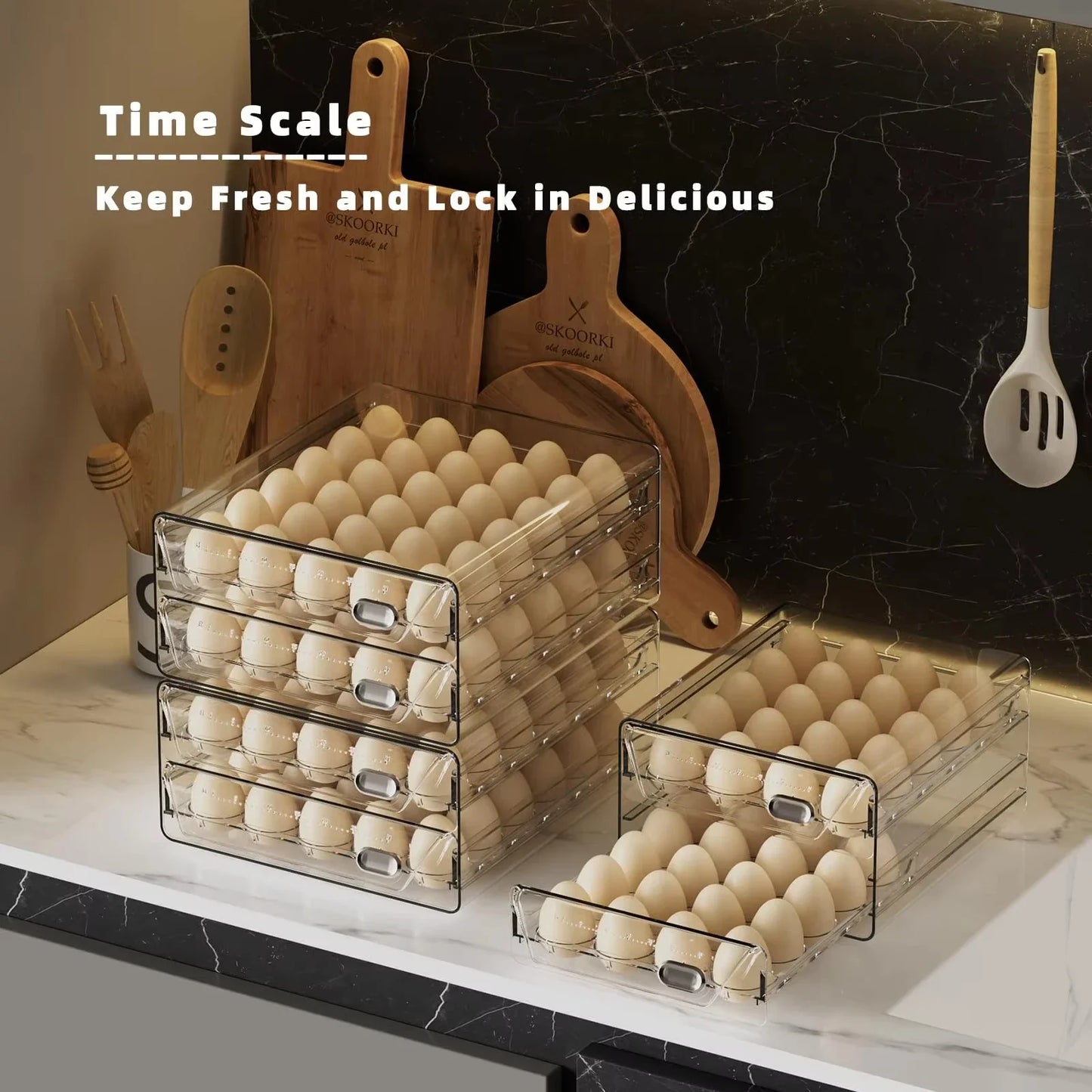 60-Egg Stackable Fridge Storage Box