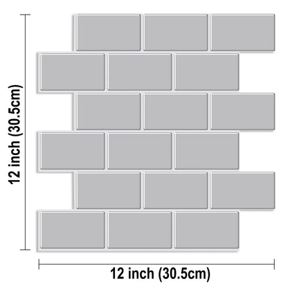 10pcs Peel & Stick 3D Wall Tiles 12"x12"
